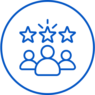 Teamwork symbol with stars and people